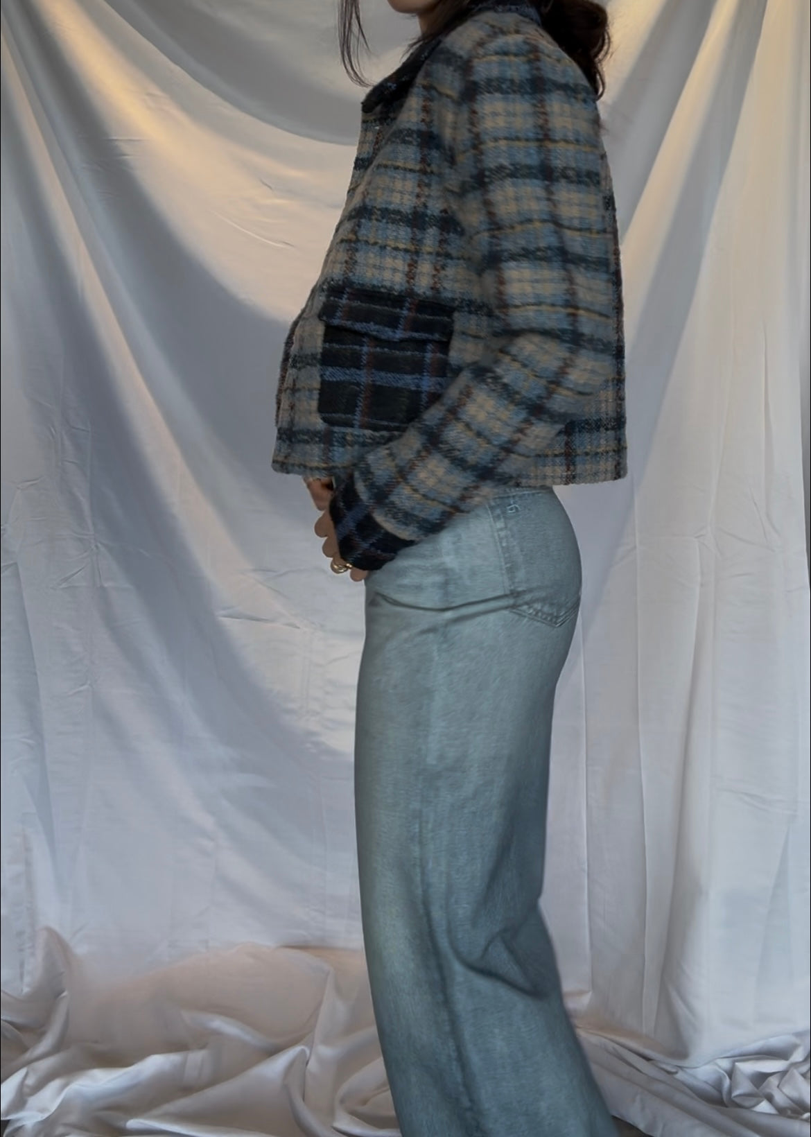 Daphne Cropped Plaid Jacket