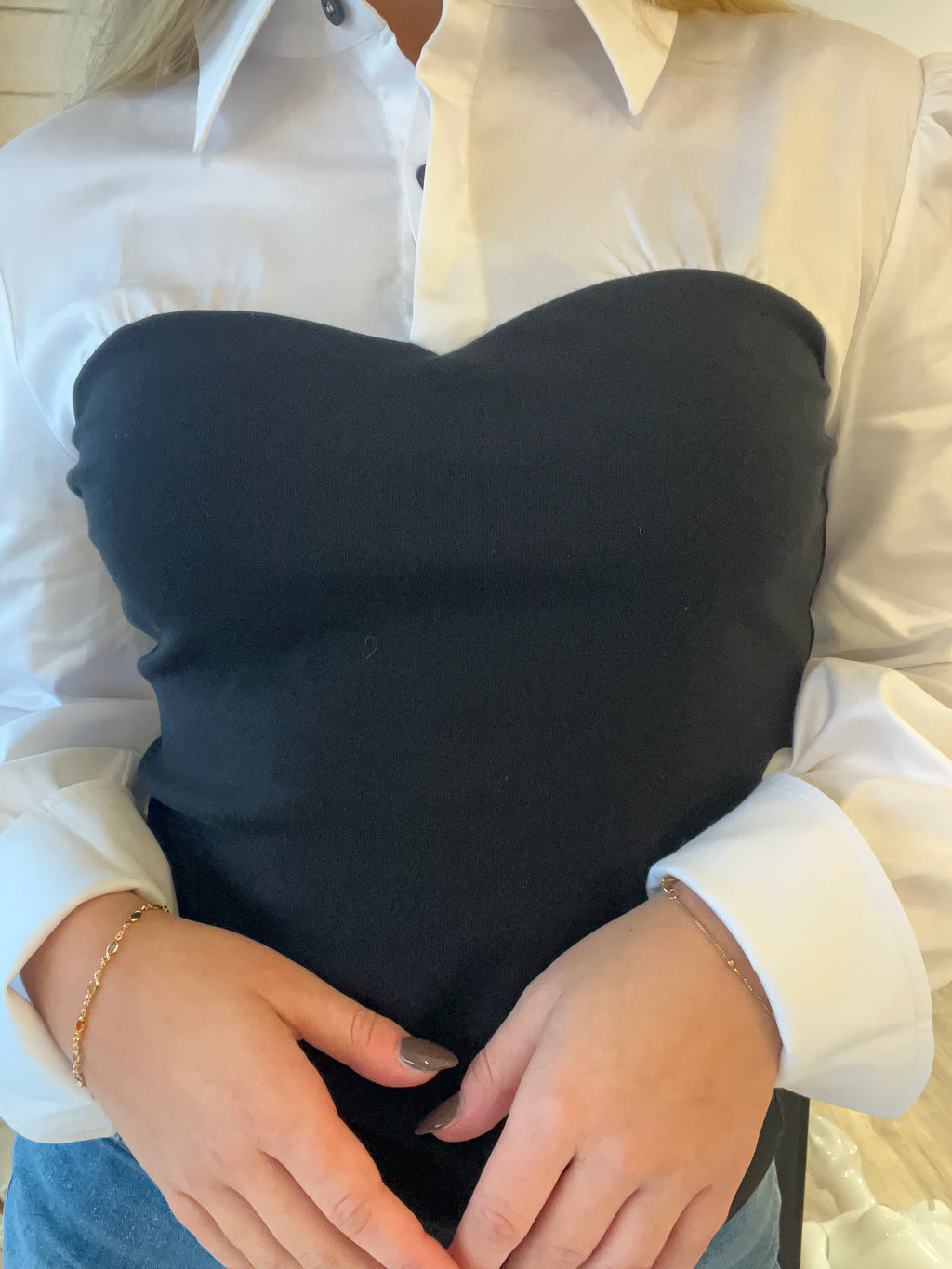 Franny Poplin Combo Top