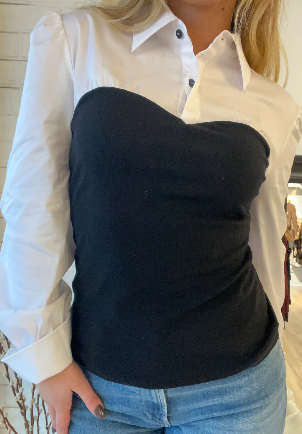 Franny Poplin Combo Top