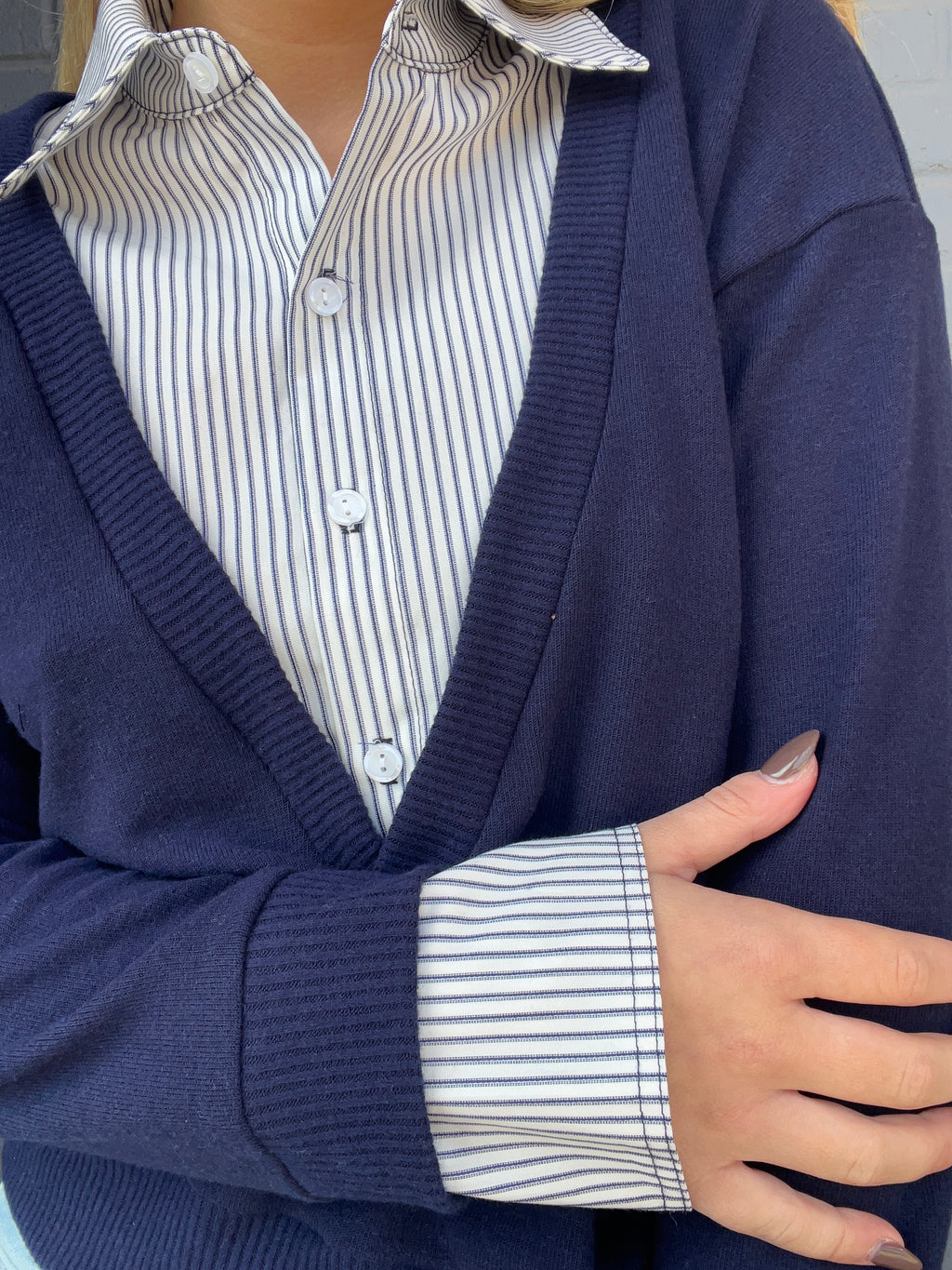 Kimmy Deep V Twofer Sweater