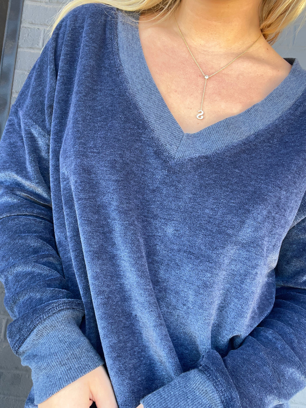 District V Velour Pullover