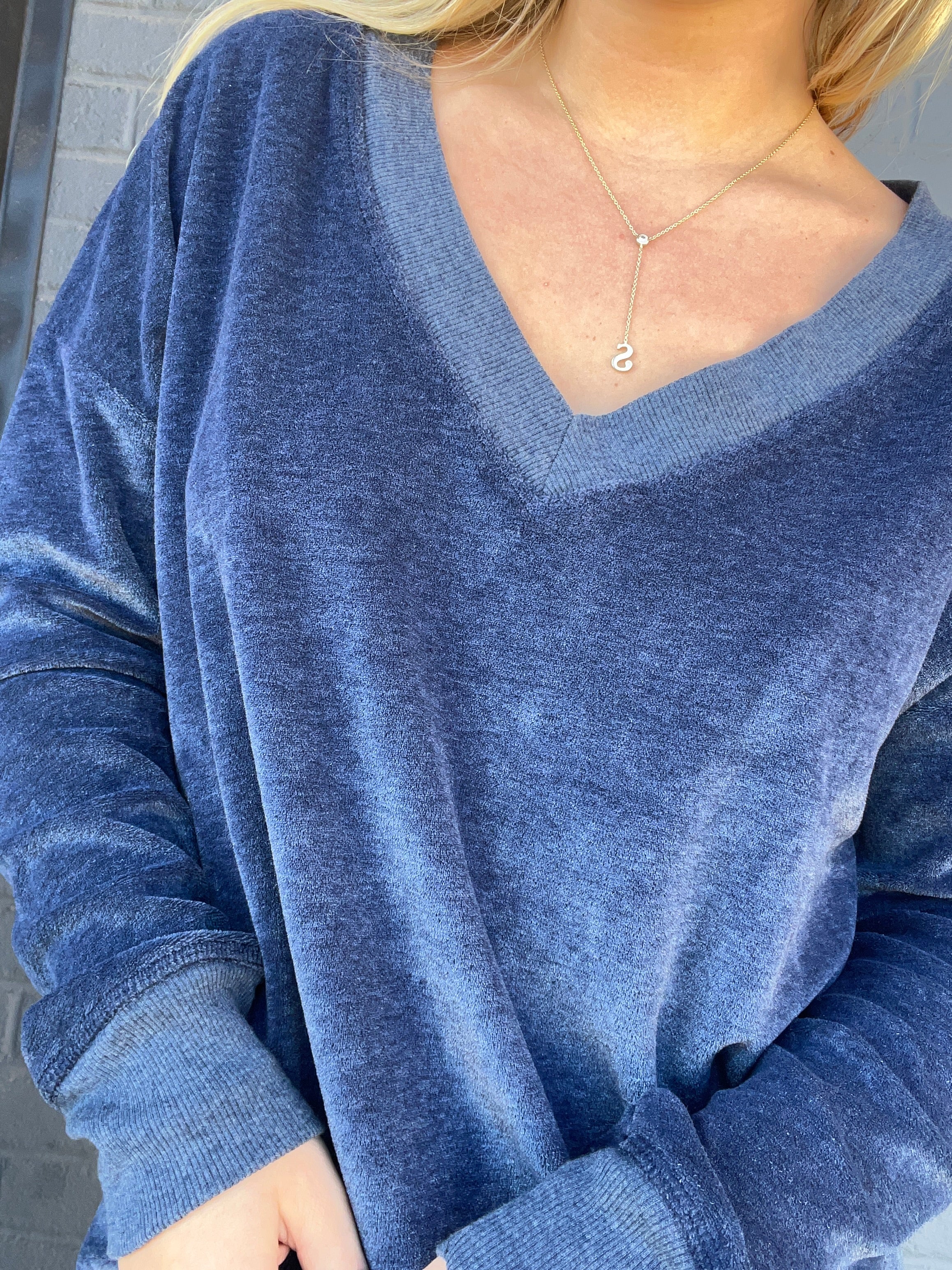 District V Velour Pullover