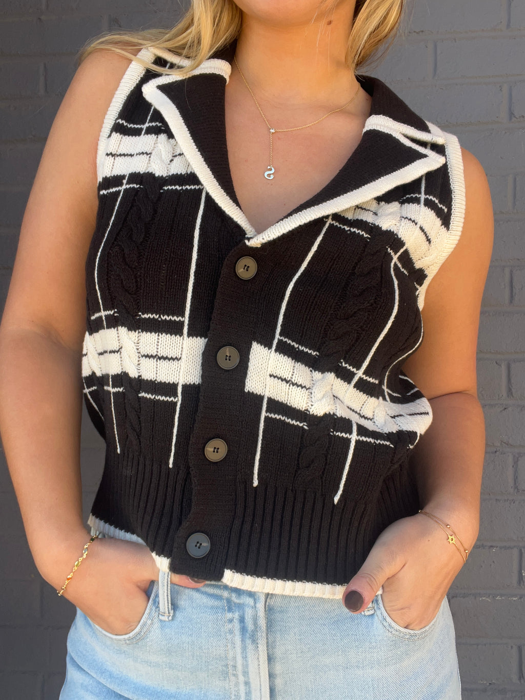 Eden Specialty Stitch Sleeveless Vest