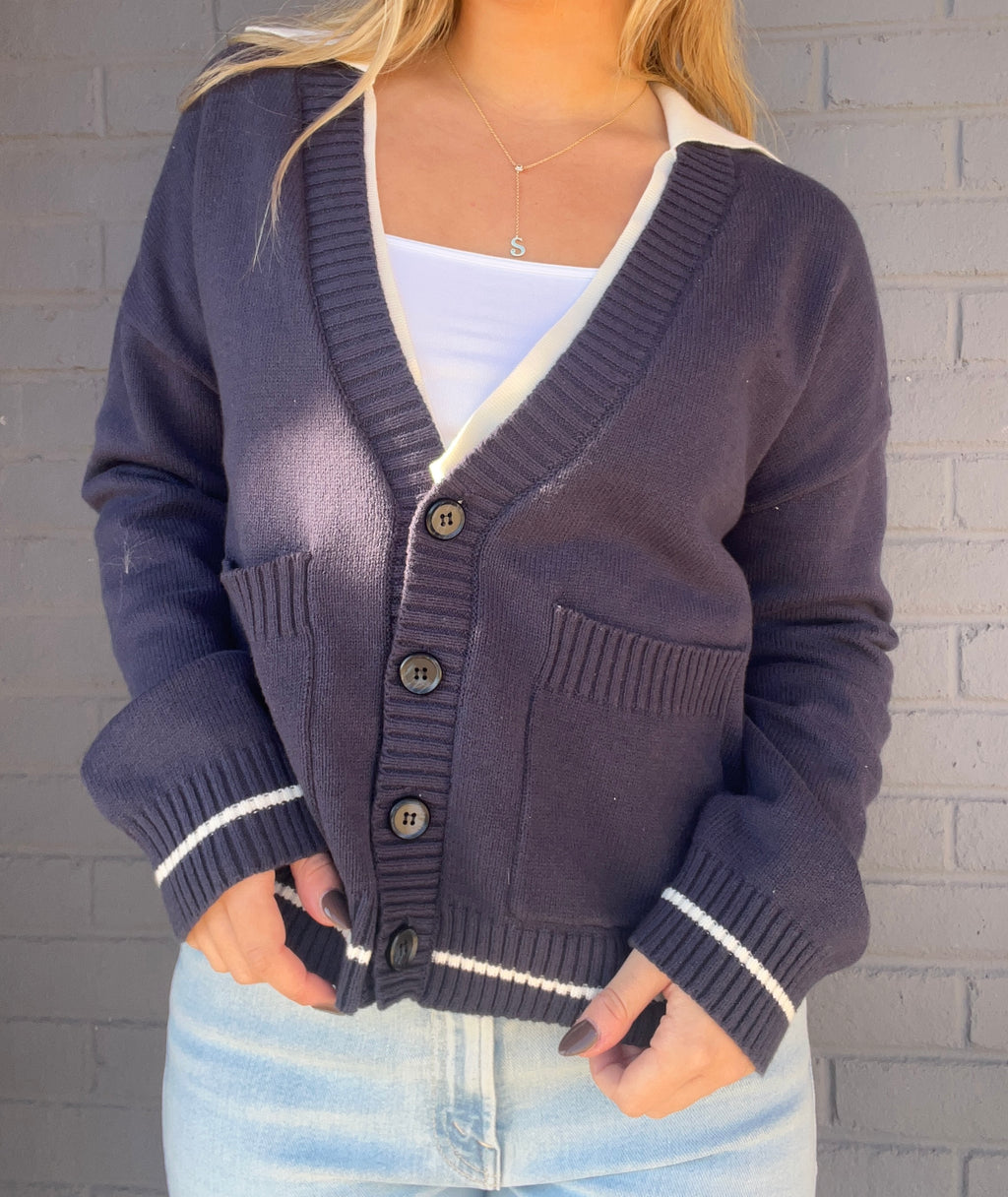 Franki Collared Twofer Cardigan