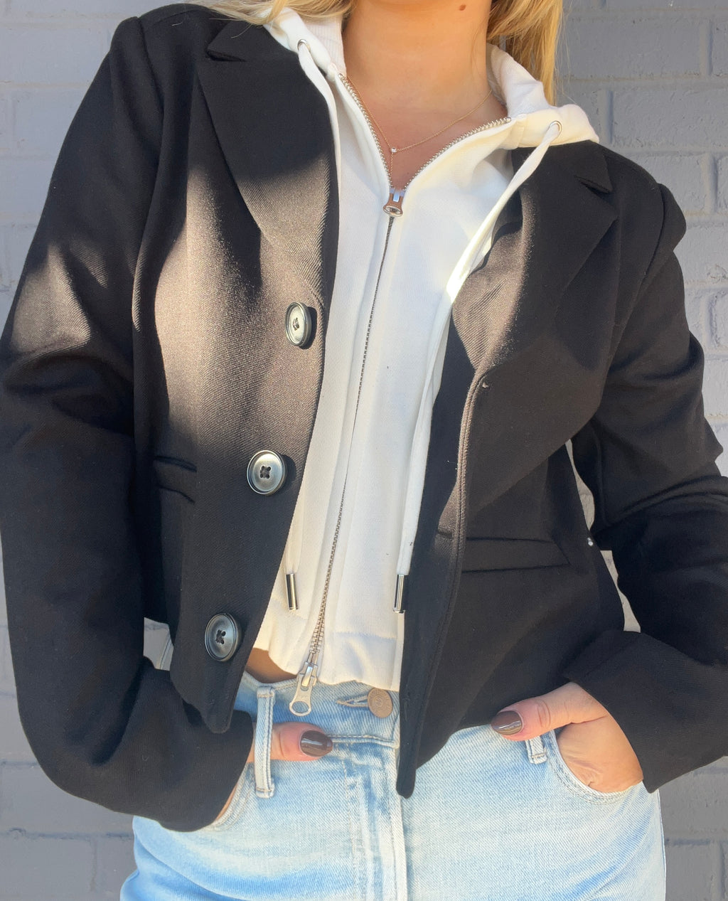 Cropped Fitted Dickey Jacket