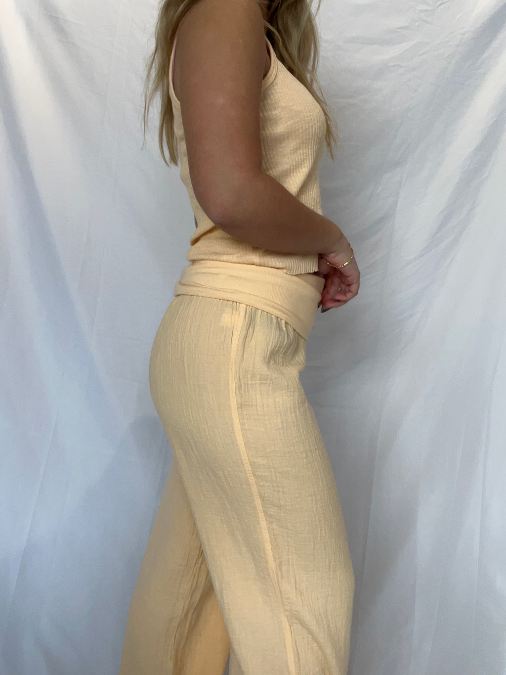 Fold Over Waist Beach Pant