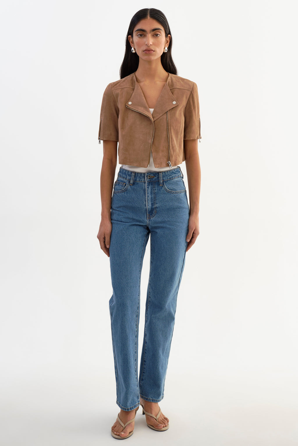 Kirsi Suede Cropped Jacket - Clothes Horse