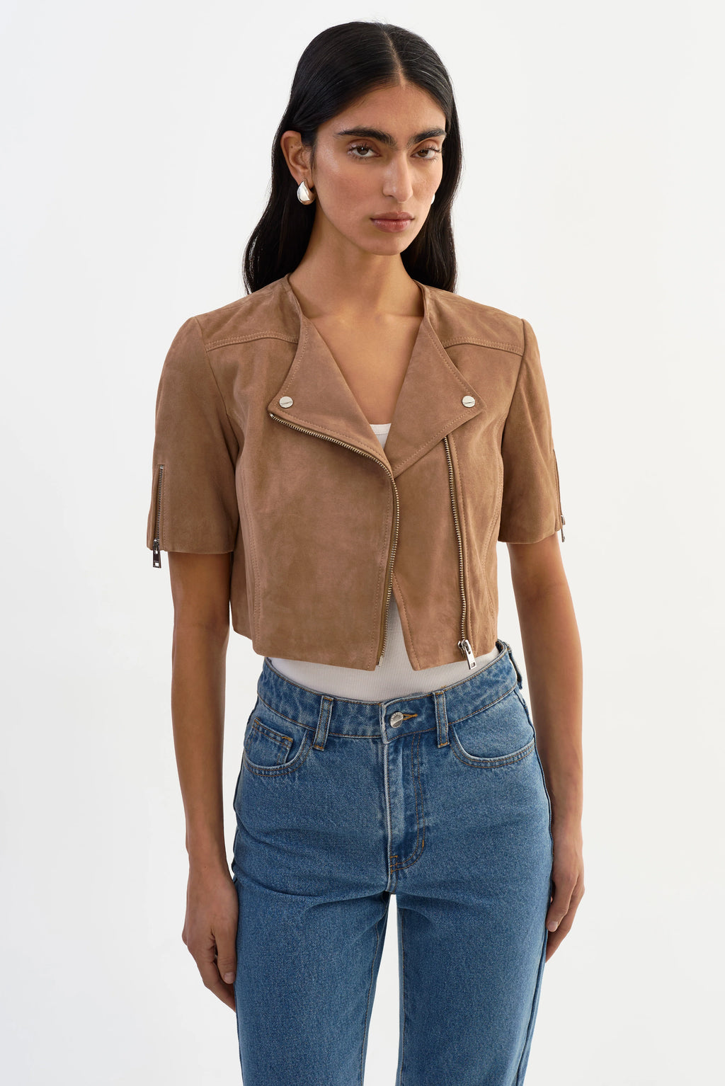 Kirsi Suede Cropped Jacket - Clothes Horse