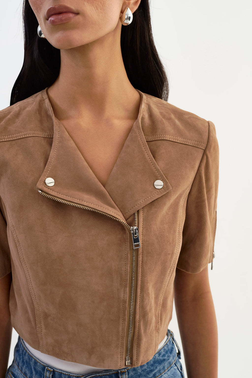 Kirsi Suede Cropped Jacket - Clothes Horse