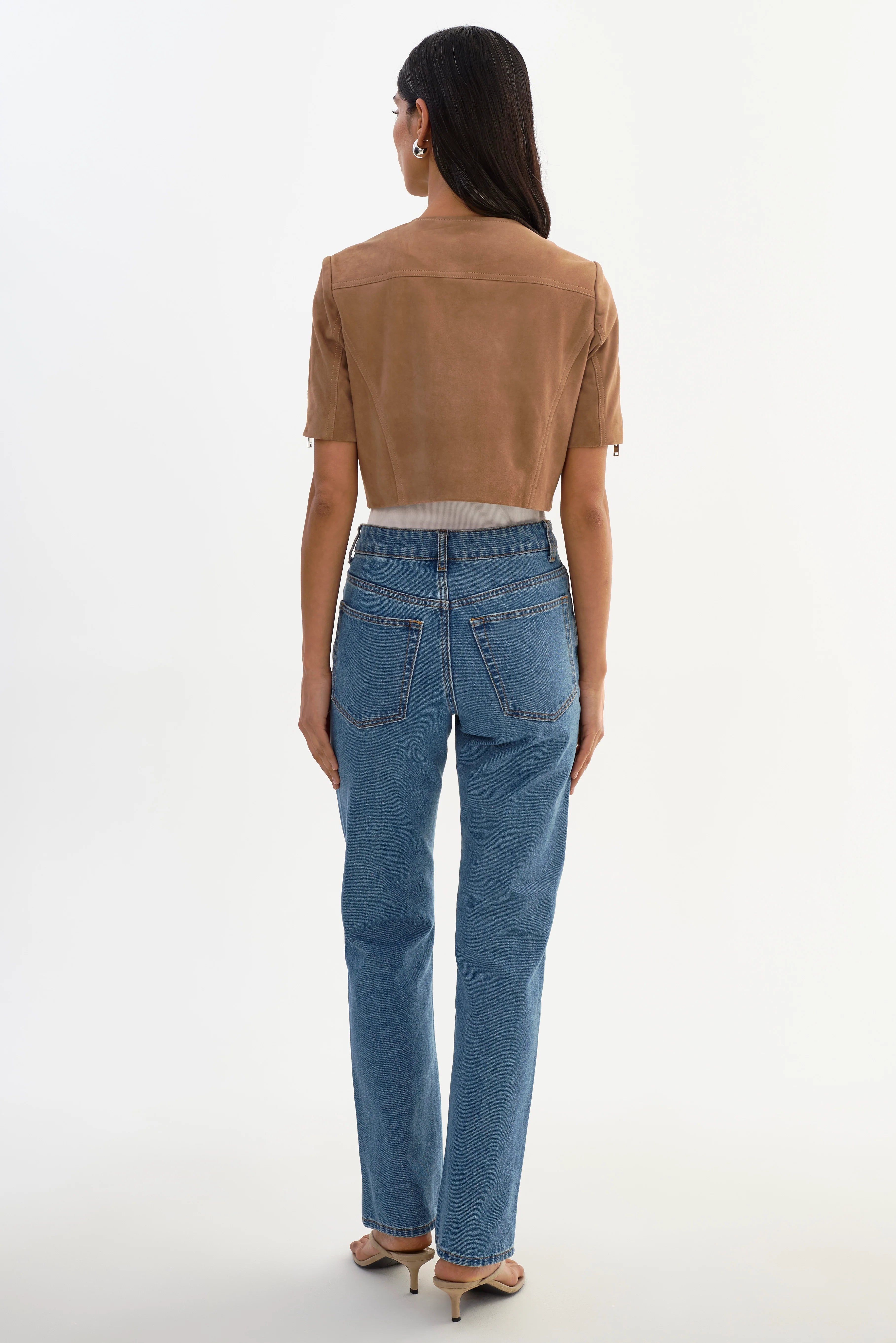 Kirsi Suede Cropped Jacket - Clothes Horse