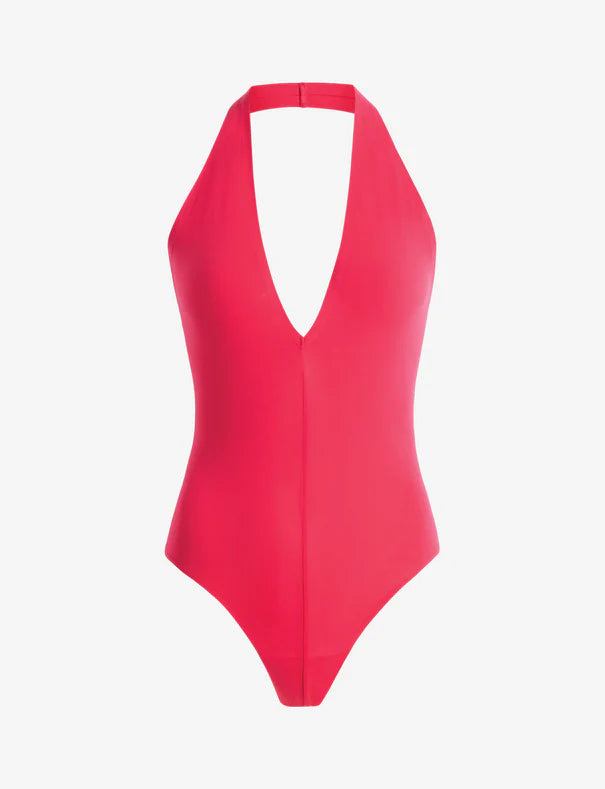 Ballet Deep Plunge Halter Bodysuit