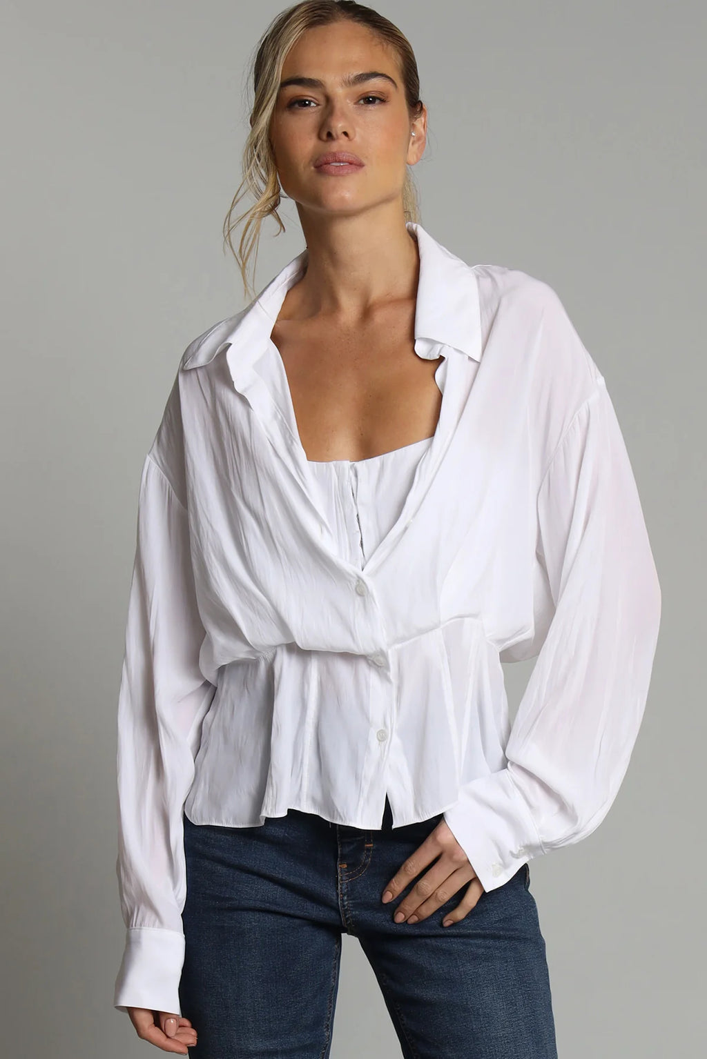 D Satin Corset Shirt