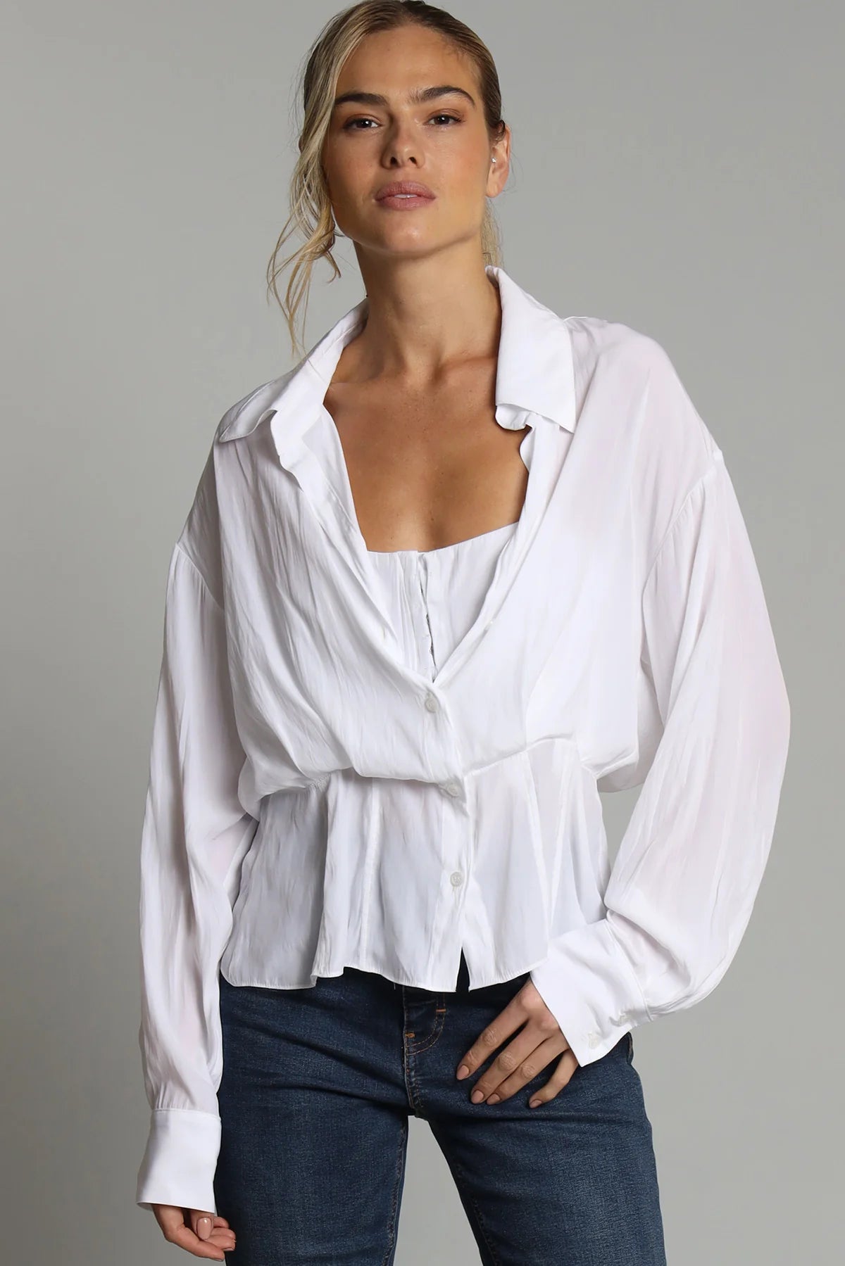 D Satin Corset Shirt