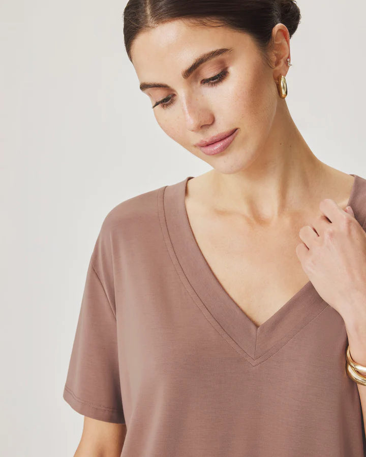 Kacey Bamboo Blend V-Neck Tee - Clothes Horse