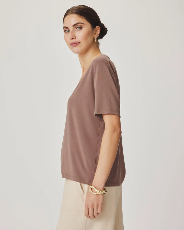 Kacey Bamboo Blend V-Neck Tee - Clothes Horse