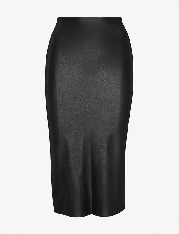 Faux Leather Midi Skirt