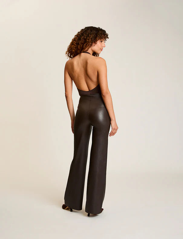 Faux Leather Wide Leg Pant