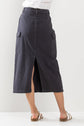 Cargo Midi Skirt With Pockets