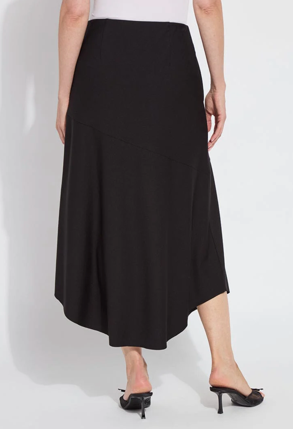 Drapey Ponte A-Line Midi Skirt