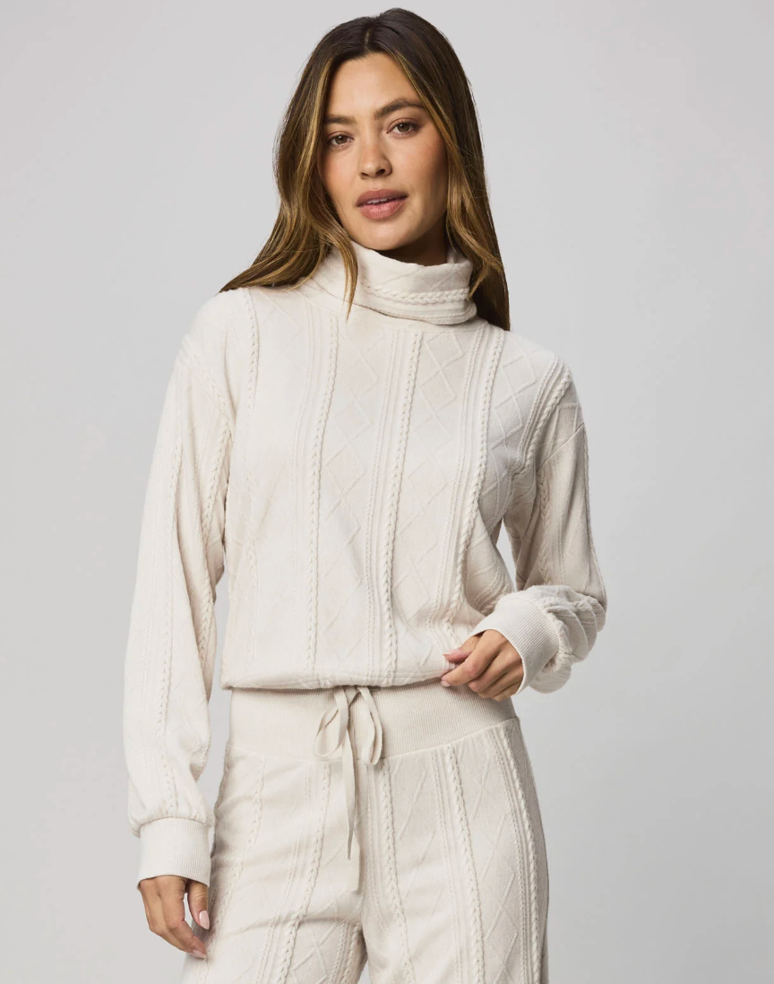Cable Lounge Turtleneck Top
