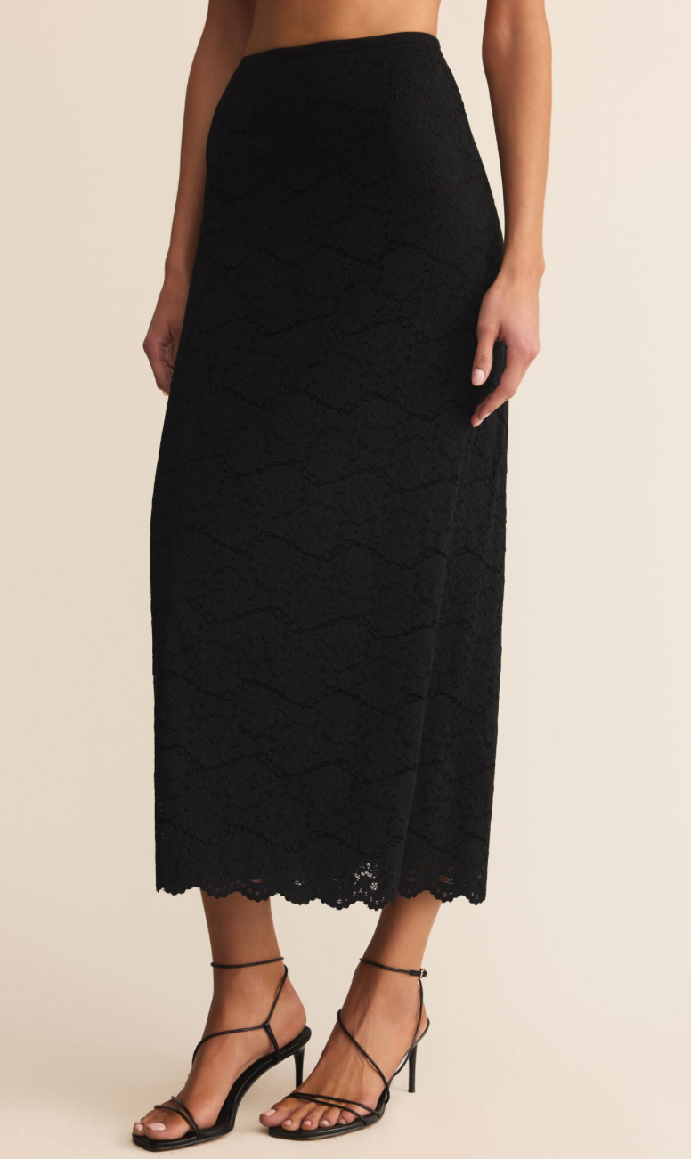 Via Lace Midi Skirt