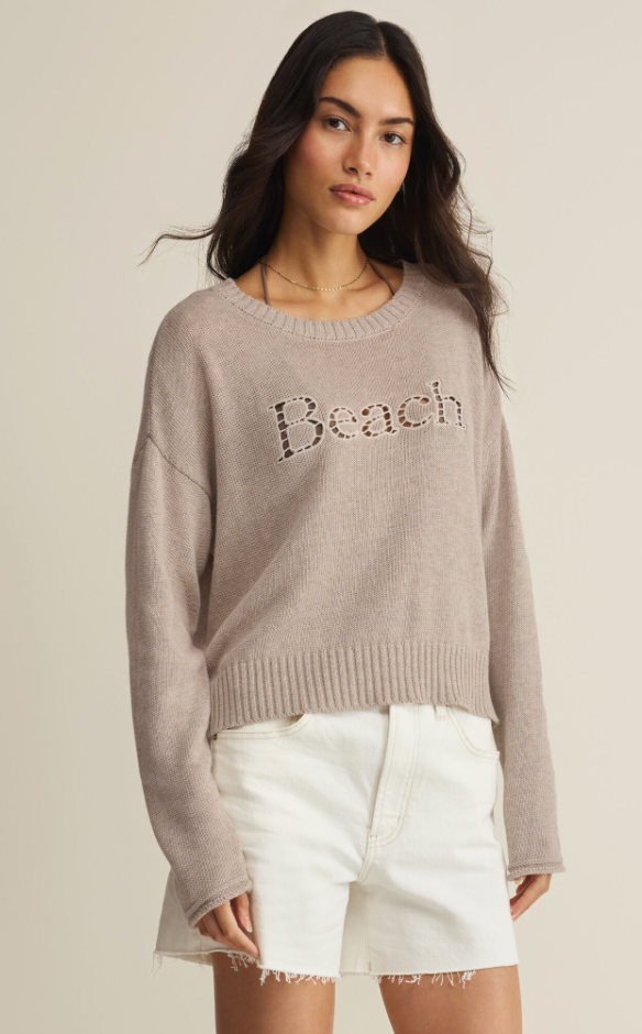 Beach Embroidered Sweater - Clothes Horse