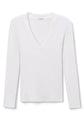 Viola Ribbed V Neck Long Sleeve