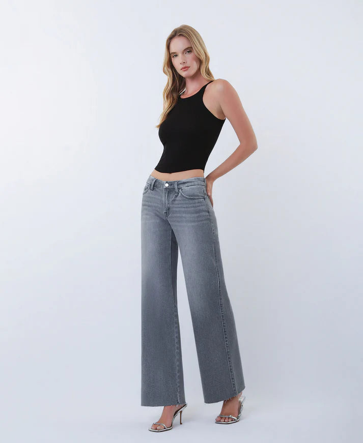 Mid Rise Wide Leg Jeans