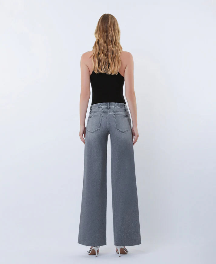 Mid Rise Wide Leg Jeans