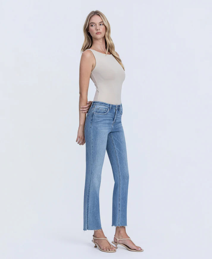 High Rise Crop Flare Jeans