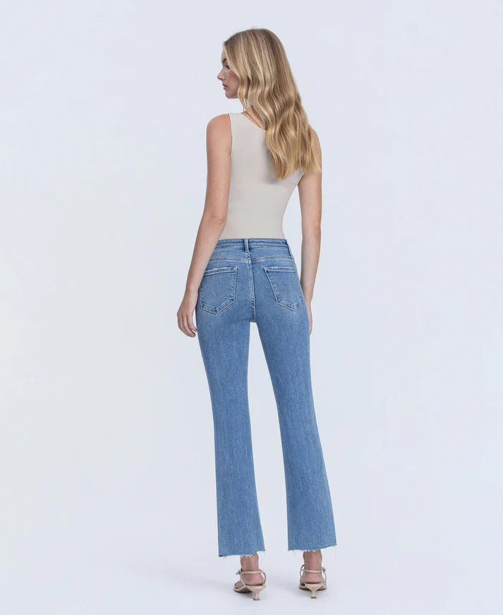 High Rise Crop Flare Jeans