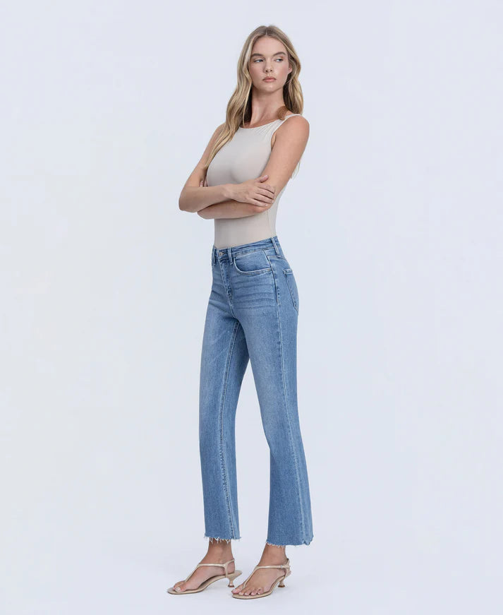 High Rise Crop Flare Jeans