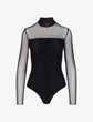 Chic Mesh Mock Long Sleeve Covered Bodysuit