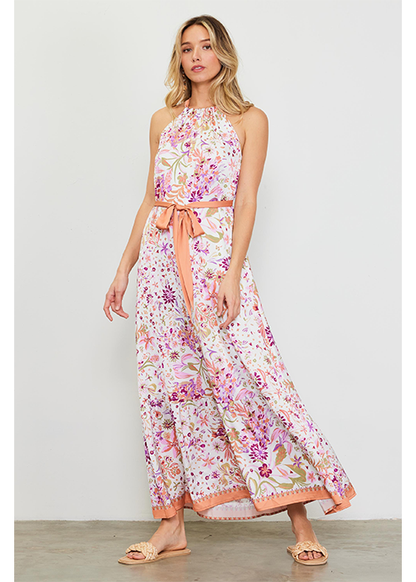 Border Print Maxi Dress