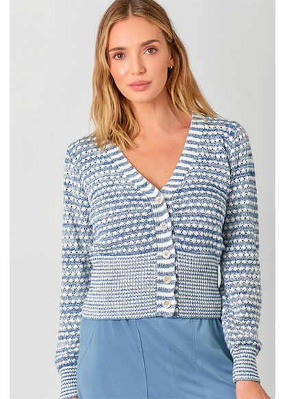 Open Weave Button Down Cardigan