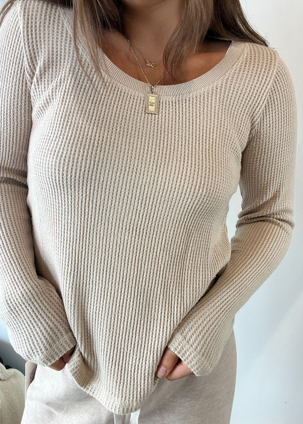 Palmer Waffle Scoop Neck