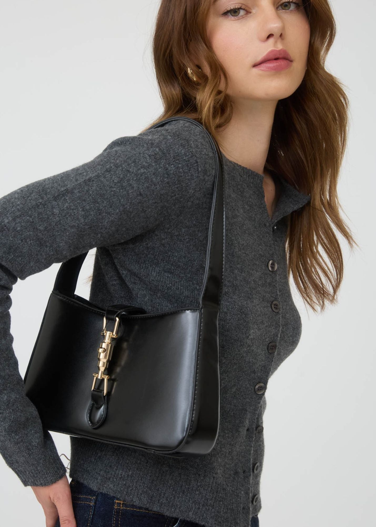 Emma Sweater Cardigan- Charcoal