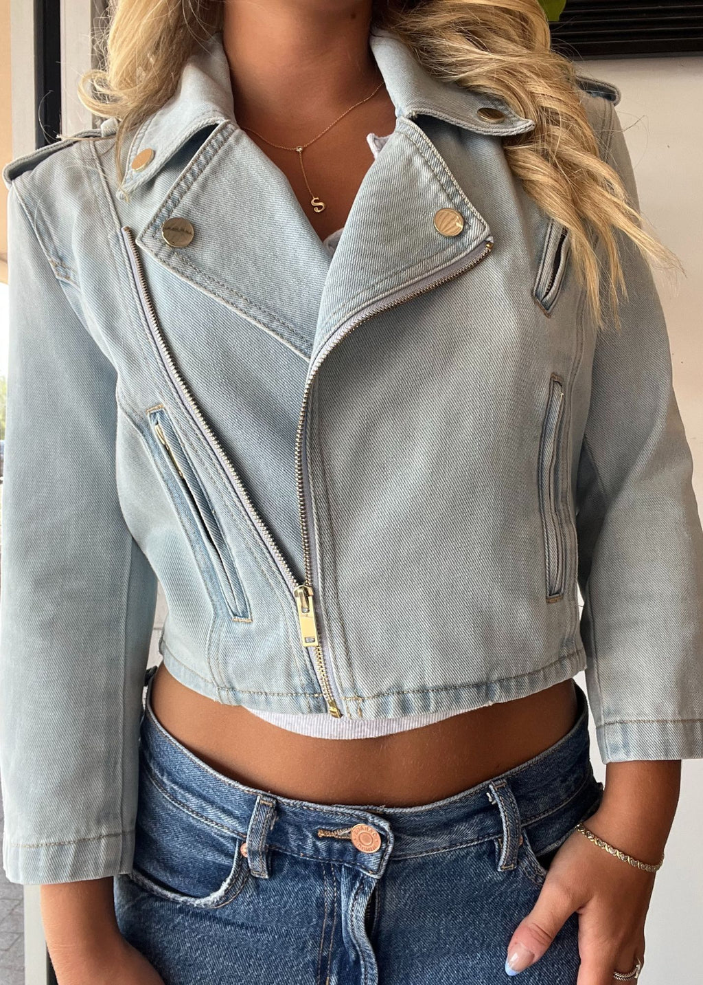 Crawford Denim Moto Jacket
