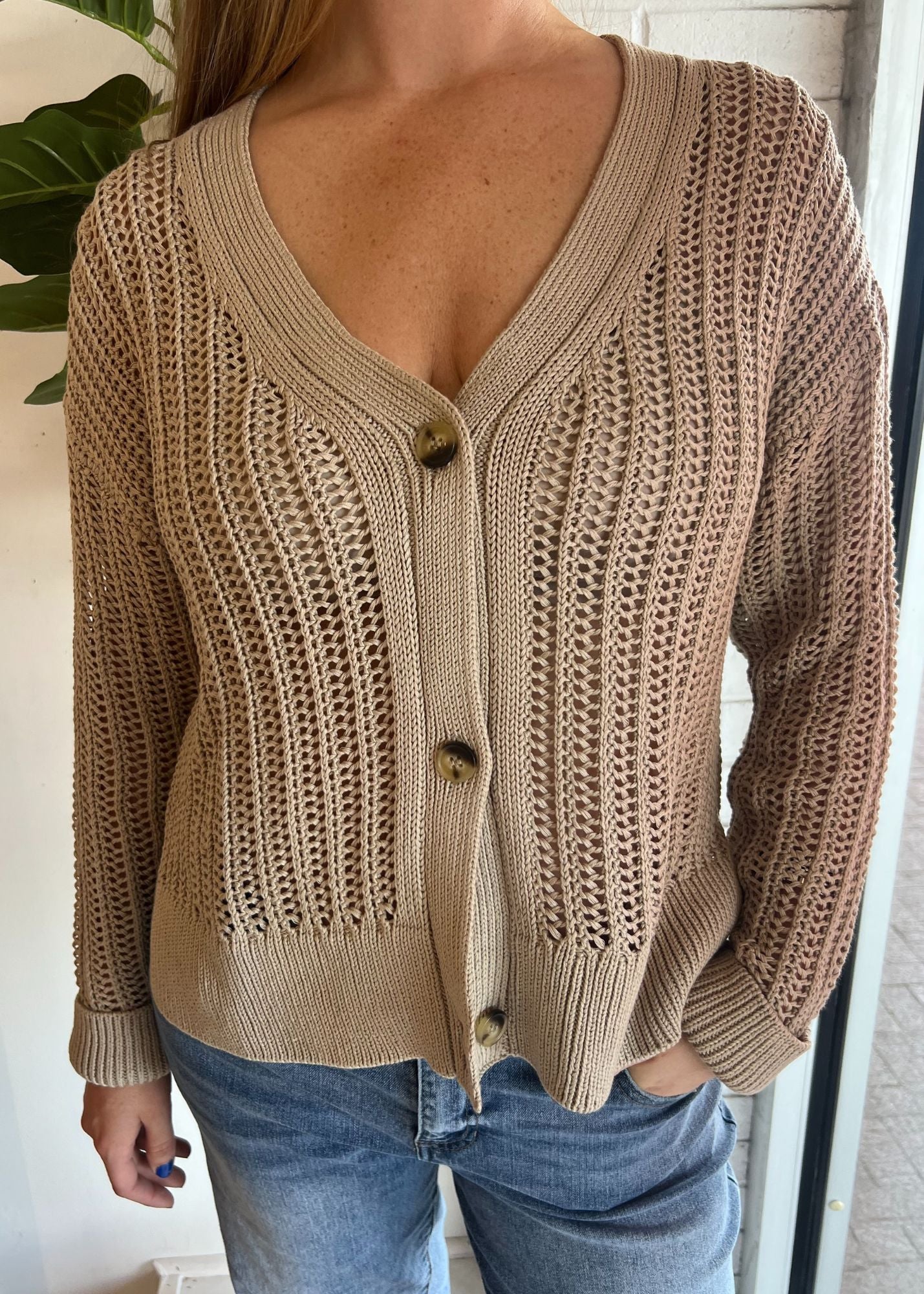 Sky Open Knit Cardigan