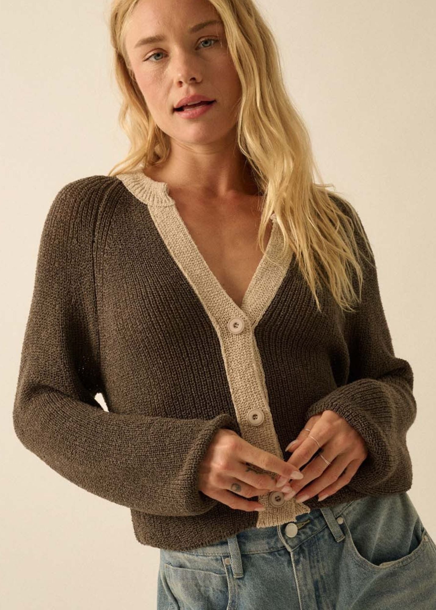 Ruth Contrast Cardigan