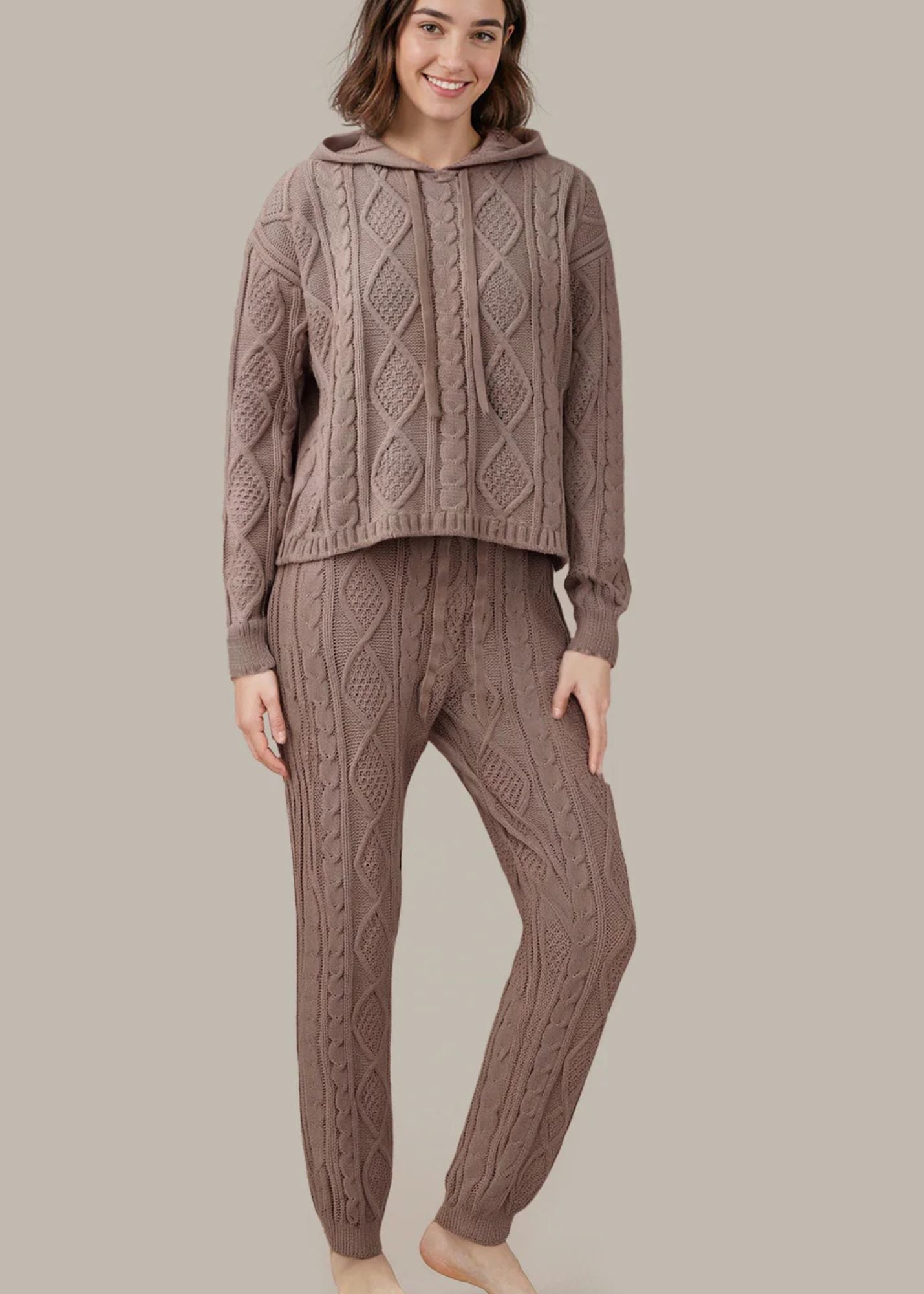 Hallie Chenille Cable Hoodie & Jogger Set