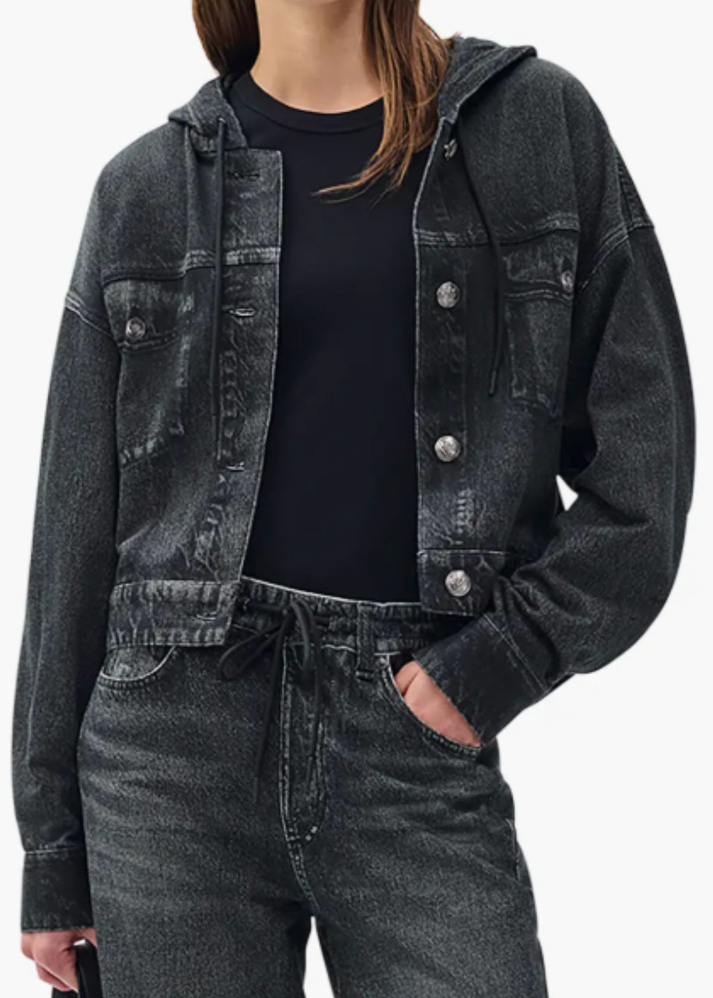 Miramar Terry Hooded Trucker Jacket