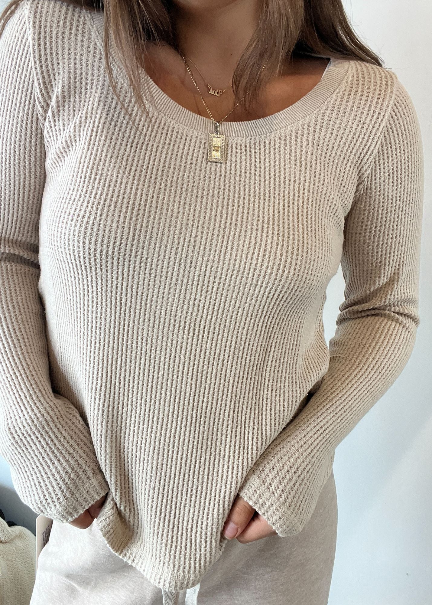 Palmer Waffle Scoop Neck