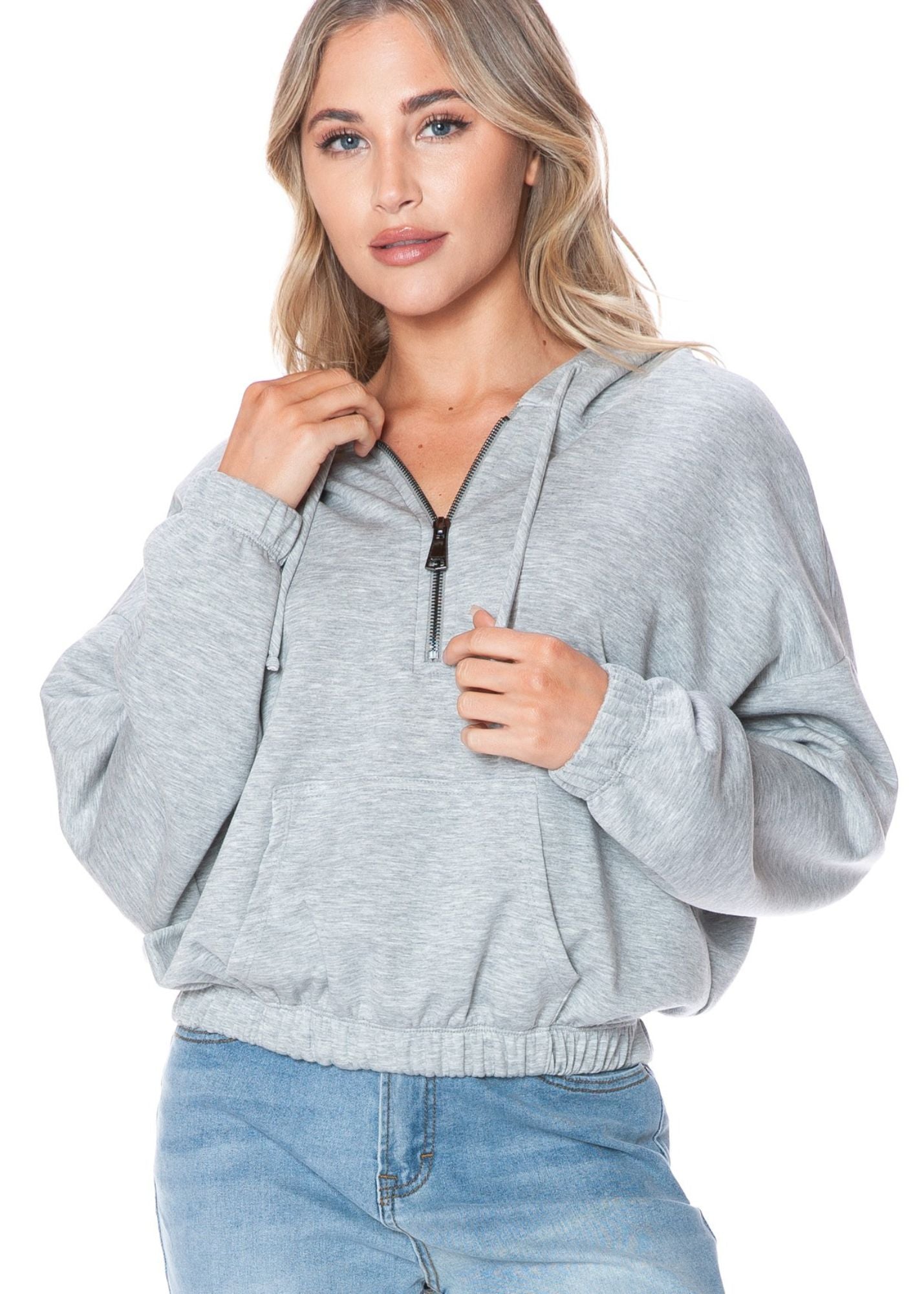 Wynter Cropped Zip Hoodie