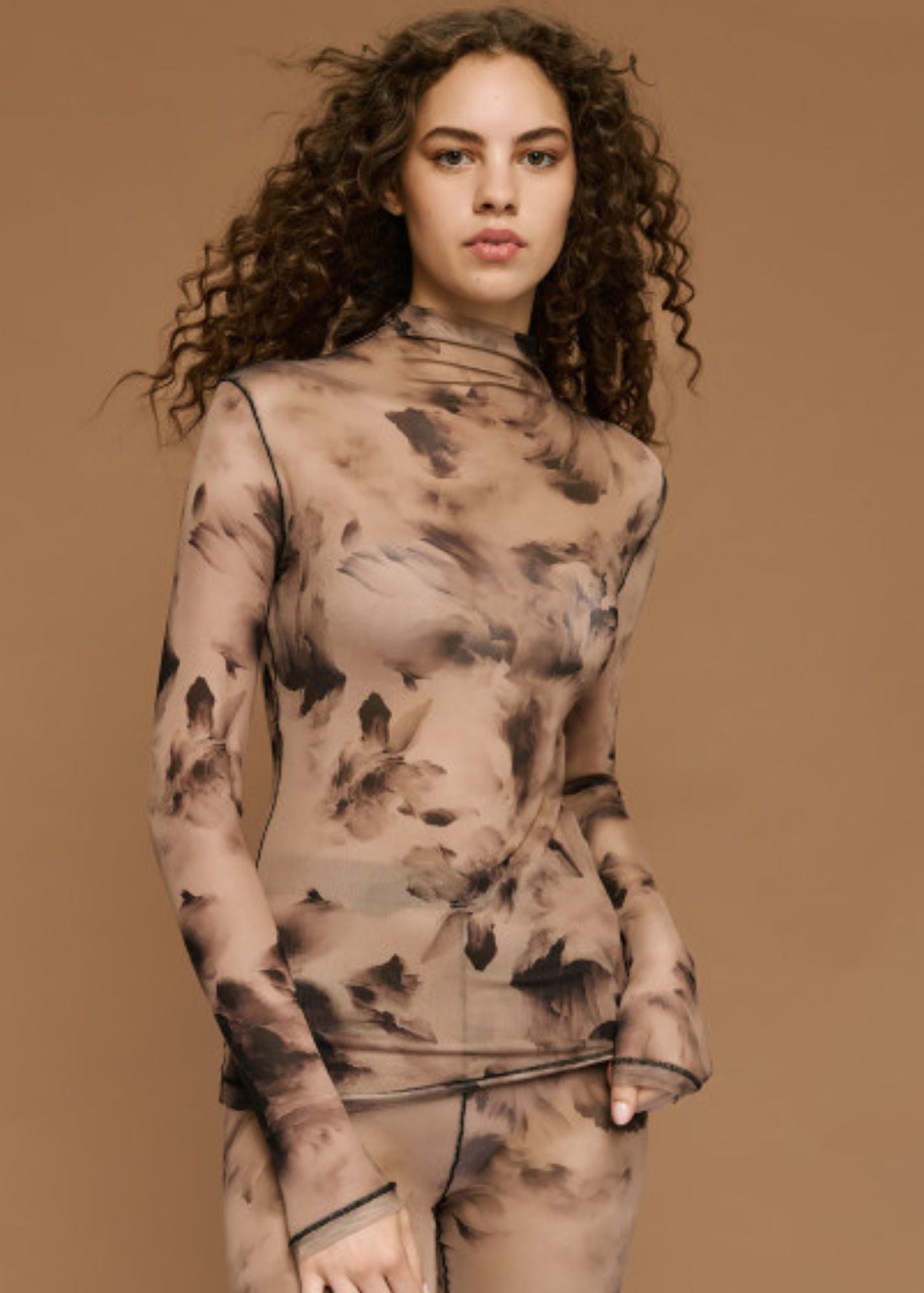 Printed Tulle Blouse