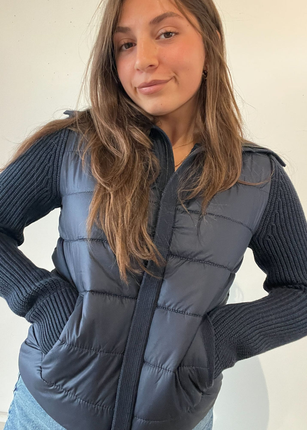 April Long Sleeve Zip Up Vest