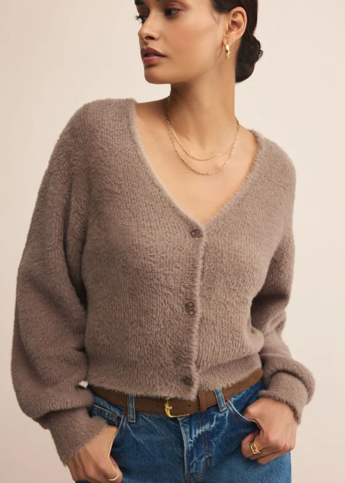 Sadira Fluffy Crop Cardigan