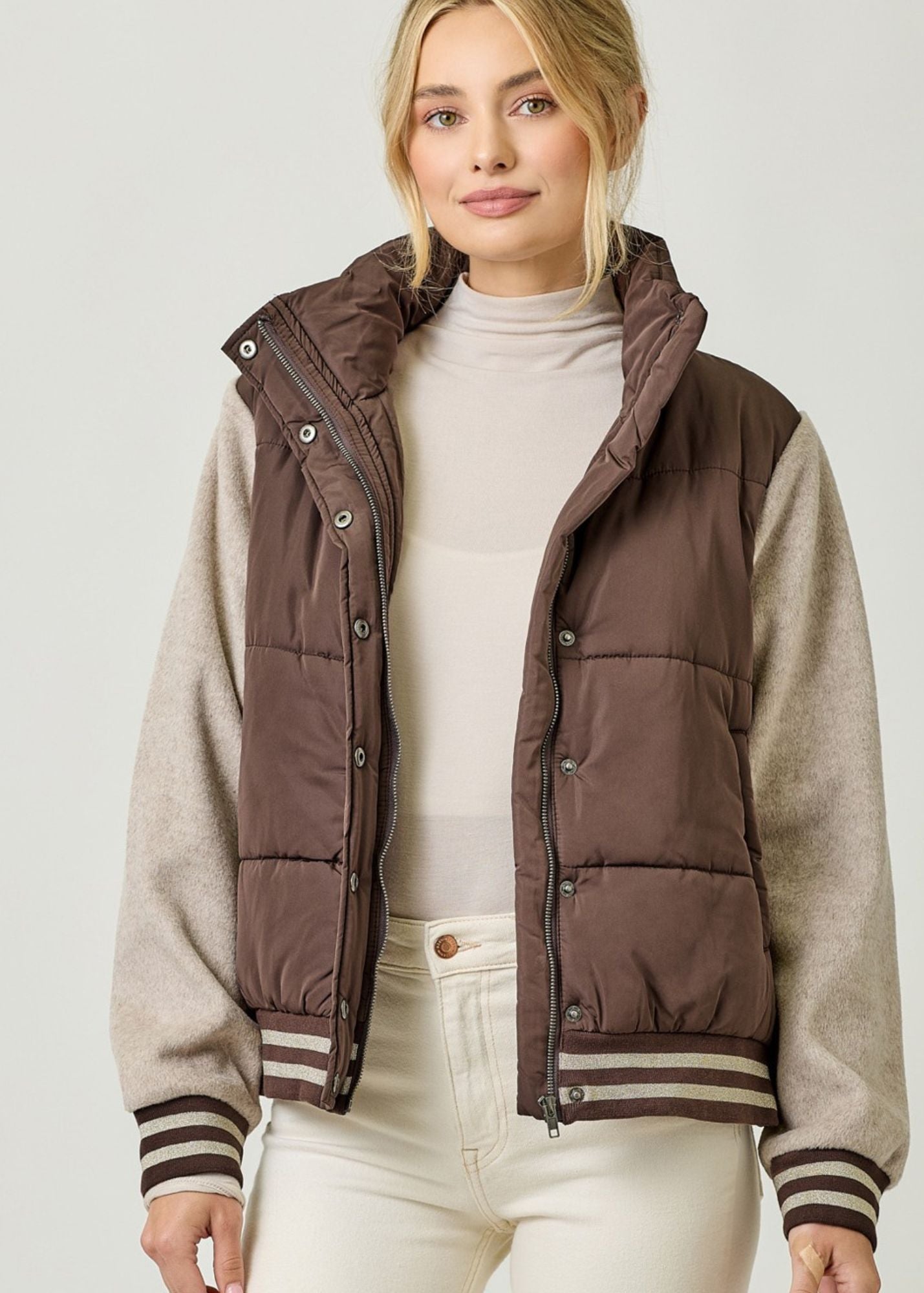 Briar Mixed Media Puffer Jacket