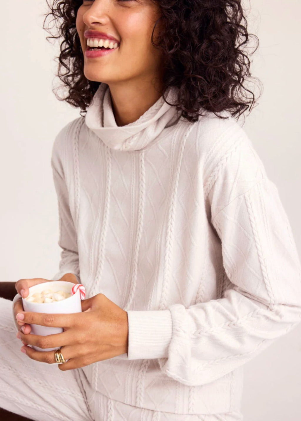Cable Lounge Turtleneck Top