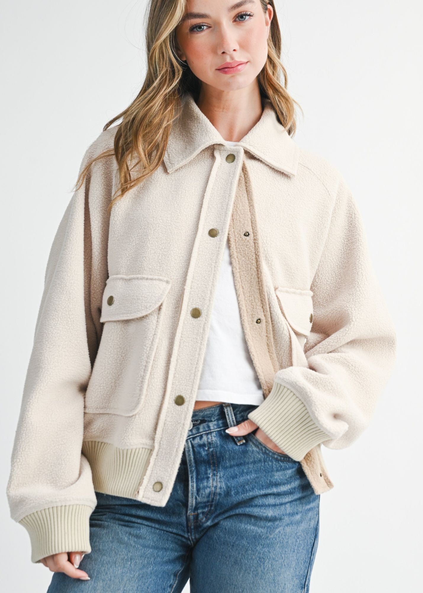 Estella Cropped Button Up Jacket